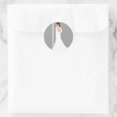 Moderne Witte Trouwjurk Bling Bruidsjurk Ronde Sticker (Tas)