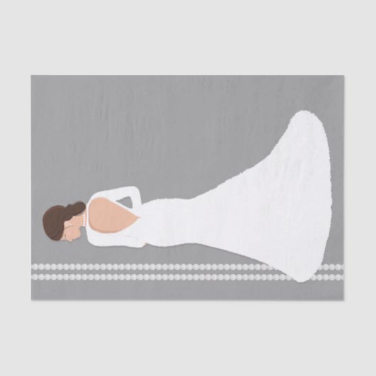 Moderne Witte Trouwjurk Bling Bruidsjurk Shower Tissuepapier (Voorkant)