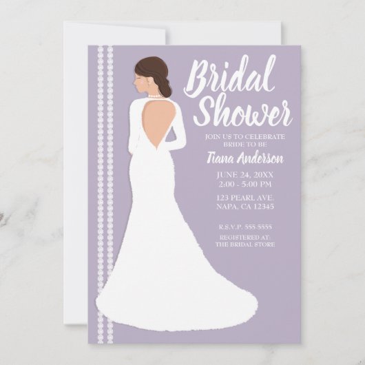 Moderne witte trouwjurk & Bling Vrijgezellenfeest Kaart (Voorkant)