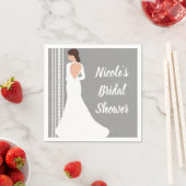 Moderne witte trouwjurk & parels bruidsdouche servet (Insitu)