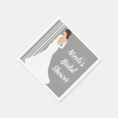 Moderne witte trouwjurk & parels bruidsdouche servet (Hoek)