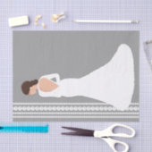 Moderne witte trouwjurk & parels bruidsdouche tissuepapier (Craft)