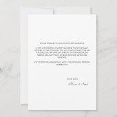 Moderne witte trouwkaart aankondiging (Achterkant)