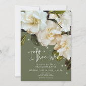 Moderne witte tuinen op Sage Sparkle bruiloft Kaart (Voorkant)