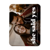 Moderne witte typografie foto Save the Date Magneet (Verticaal)