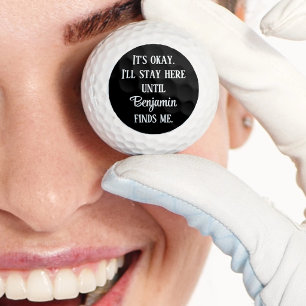Moderne witte typografie grappige humor grap verlo golfballen