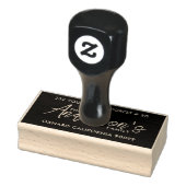 Moderne witte typografie op zwart rubberstempel (Stempel)