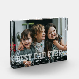 Moderne witte typografie Persoonlijke beste papa o Fotoblokken