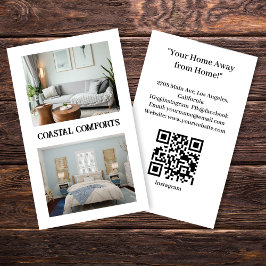 Moderne witte vakantiewoning QR code Visitekaartje
