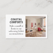 Moderne Witte Vakantiewoningen QR code Visitekaartje (Voorkant)