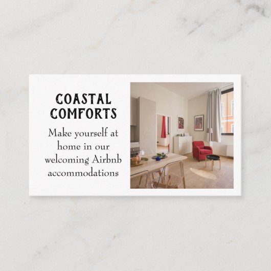 Moderne Witte Vakantiewoningen QR code Visitekaartje (Voorkant)