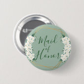 Moderne witte ventilator op groene reuzel ronde button 5,7 cm (Voorkant /achterkant)