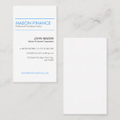 Moderne, witte, verticale, professionele Visitekaa Visitekaartje (Voorkant / Achterkant)