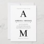 Moderne witte vette zwarte typografie Huwelijk   Kaart (Voorkant)