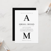 Moderne witte vette zwarte typografie Huwelijk  