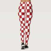 Moderne witte vierkanten op Kerstmis rood Leggings (Achterkant)