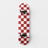 Moderne witte vierkanten op kerstrood persoonlijk skateboard (Voorkant)