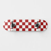 Moderne witte vierkanten op kerstrood persoonlijk skateboard (Horizontaal)