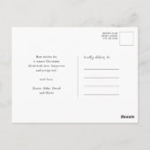 Moderne, witte vlinderschrift laat foto sneeuwen briefkaart (Achterkant)