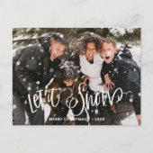 Moderne, witte vlinderschrift laat foto sneeuwen briefkaart (Voorkant)