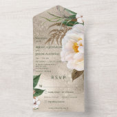 Moderne witte volken op gouddiner all in one uitnodiging (Binnen)