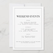 Moderne witte vrijgezellenweekend uitnodiging (Achterkant)