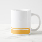 Moderne Witte Warm Gele Onderkant Rim Racing Strip Grote Koffiekop (Rechts)