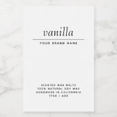 Moderne witte was smelt verpakkingslabel voedselcontainer etiket (Enkel label)