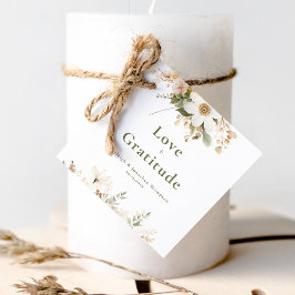 Moderne Witte Waterverf Bloemen Huwelijk Bedankjes Labels