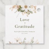 Moderne Witte Waterverf Bloemen Huwelijk Bedankjes Labels (Achterkant)