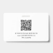 Moderne witte werknemer Foto-ID-badge met Logo Badge (Back)