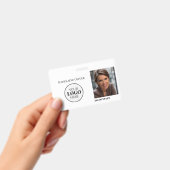 Moderne witte werknemer Foto-ID-badge met Logo Badge (Handheld)