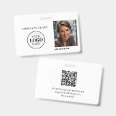 Moderne witte werknemer Foto-ID-badge met Logo Badge (Front & Back)