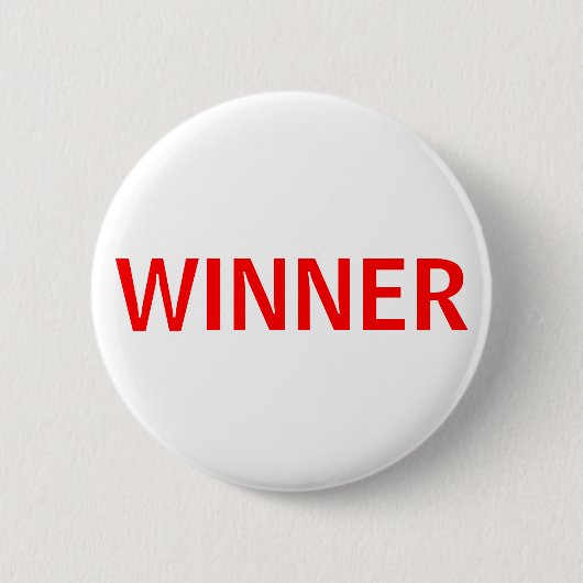 moderne witte Winner Pin Ronde Button 5,7 Cm (Voorkant)