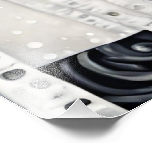 Moderne witte winterwolf foto afdruk (Hoek)