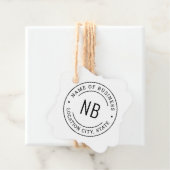 Moderne Witte Zakelijke Monogram Beginletters Stem Bedankjes Labels (In situ)