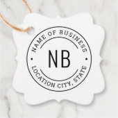 Moderne Witte Zakelijke Monogram Beginletters Stem Bedankjes Labels (Voorkant)