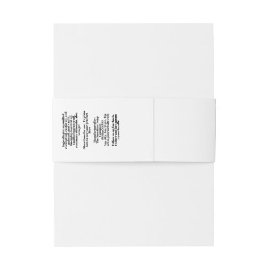 Moderne witte zeep buikband uitnodigingen wikkel (Achterkant Voorbeeld)
