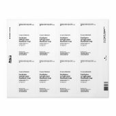 Moderne Witte Zeep Verpakkingslabel Etiket (Full Sheet)