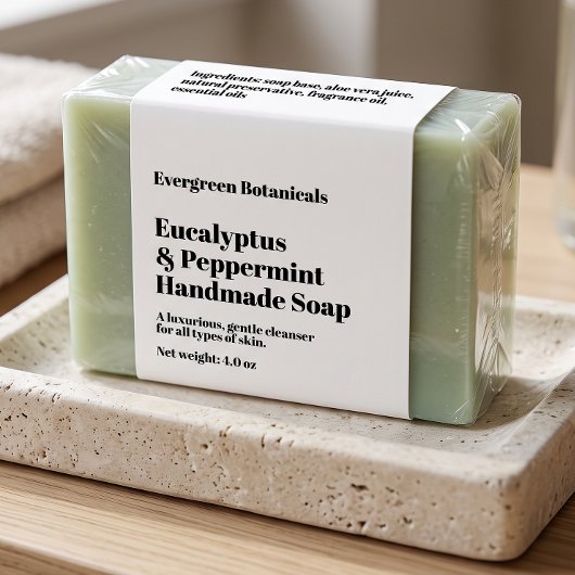 Moderne Witte Zeep Verpakkingslabel Etiket