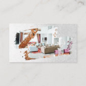 Moderne witte zilveren folie penseelstreek logo fo visitekaartje (Achterkant)