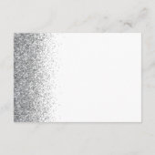 Moderne Witte Zilveren Glitter Huwelijksreceptie Informatiekaartje (Achterkant)