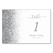 Moderne Witte Zilveren Glitter Rand Trouw Kaart (Achterkant)