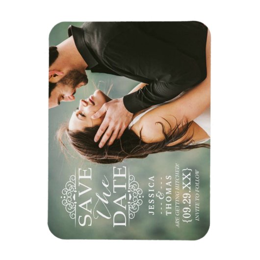 Moderne witte zirls | Aangepaste foto slaat de dat Magneet (Verticaal)