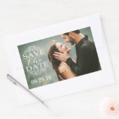 Moderne witte zirls | Aangepaste foto slaat de dat Rechthoekige Sticker (Envelop)