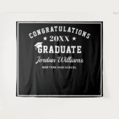 Moderne witte zwarte afstudeerfoto prop achtergron wandkleed (Voorkant (horizontaal))