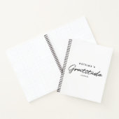 Moderne witte zwarte eenvoudige bruidsshower cadea notitieboek (Binnen)