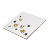 Moderne, witte, zwarte en goudvormig design tegeltje (Zijkant)