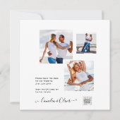 Moderne witte & zwarte FOTO trouwuitnodiging QR (Voorkant)