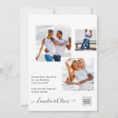 Moderne witte & zwarte FOTO trouwuitnodiging QR Kaart (Voorkant)